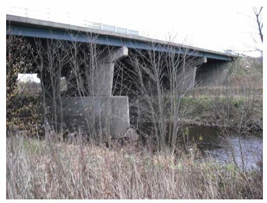 Photograph 3.7: Downstream view of the River Almond channel cross section