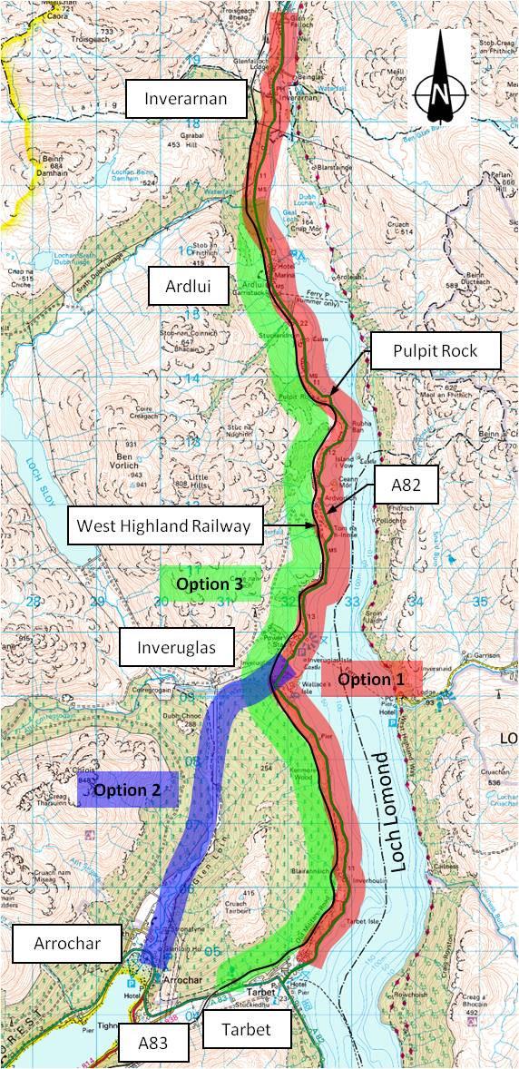 A82 Tarbet to Inverarnan route options