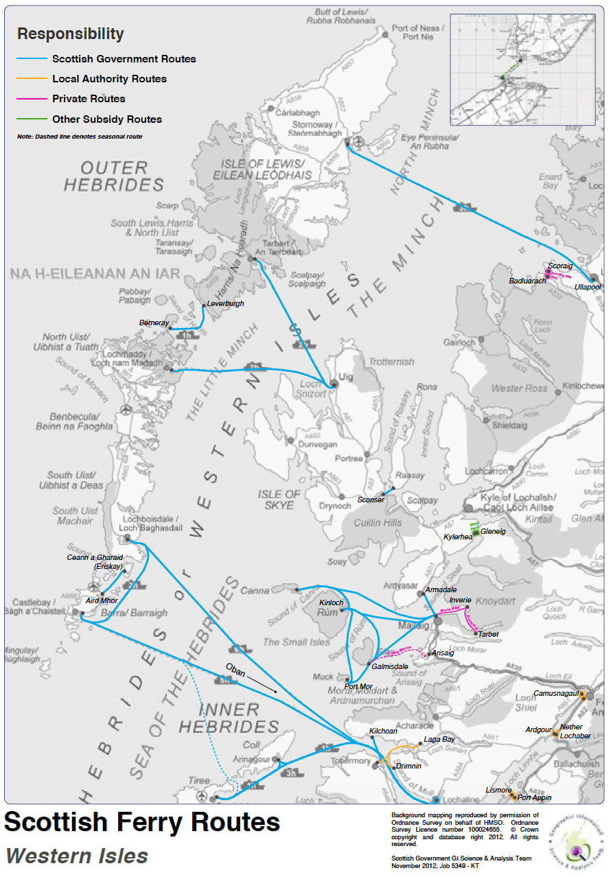 Figure 9.4:	Scottish ferry routes Western Isles.
