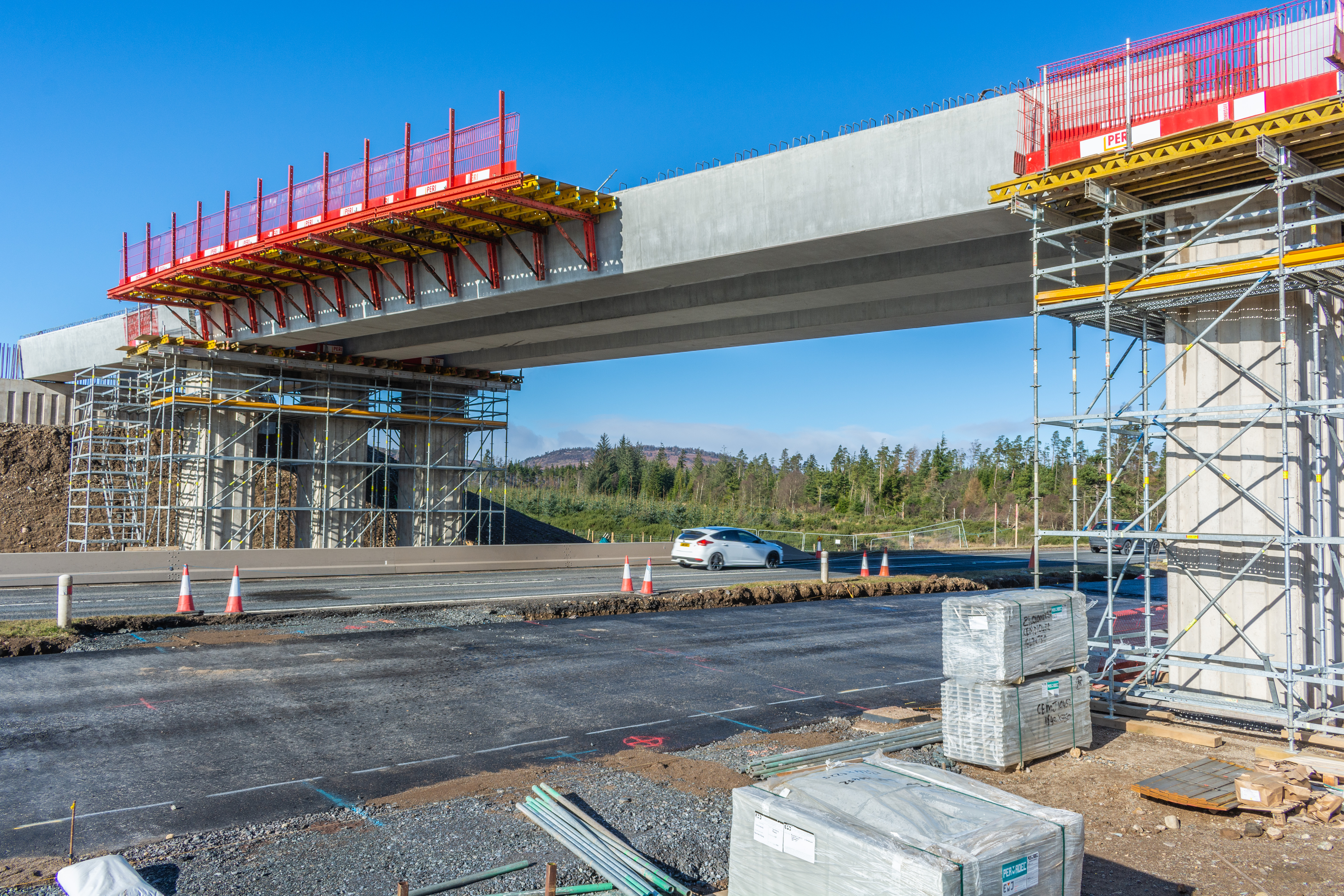 Image of the bridge beams in place