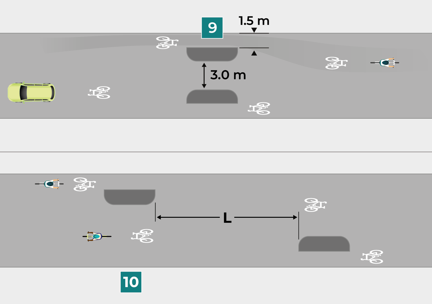Figure 3.19: Horizontal deflection, as described in previous text