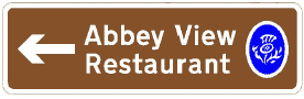 Figure 9.1 â€“ Examples of signs to accommodation and eating establishments