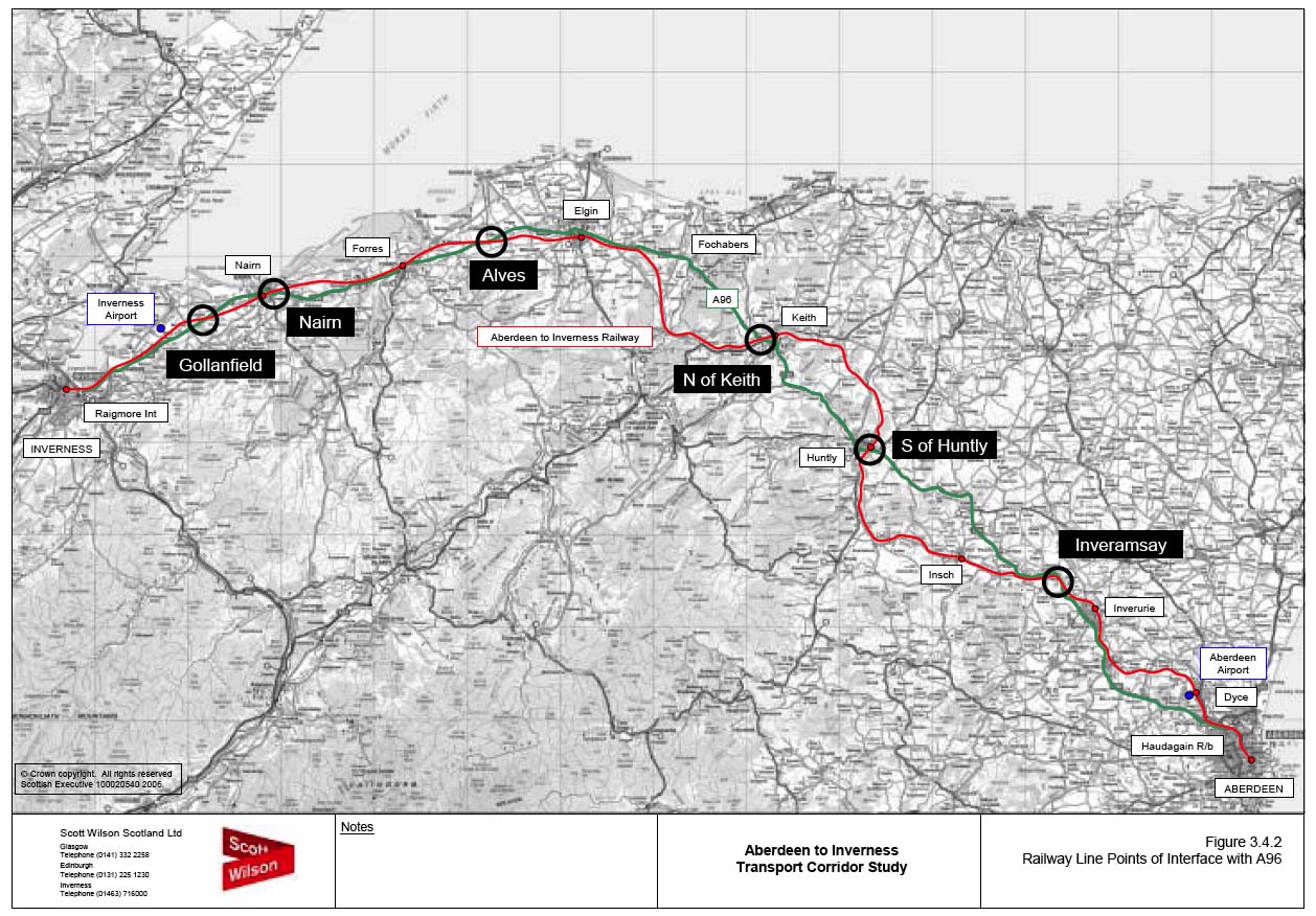 imgae of Figure 3.4.2 Railway Line Points of Interface with A96