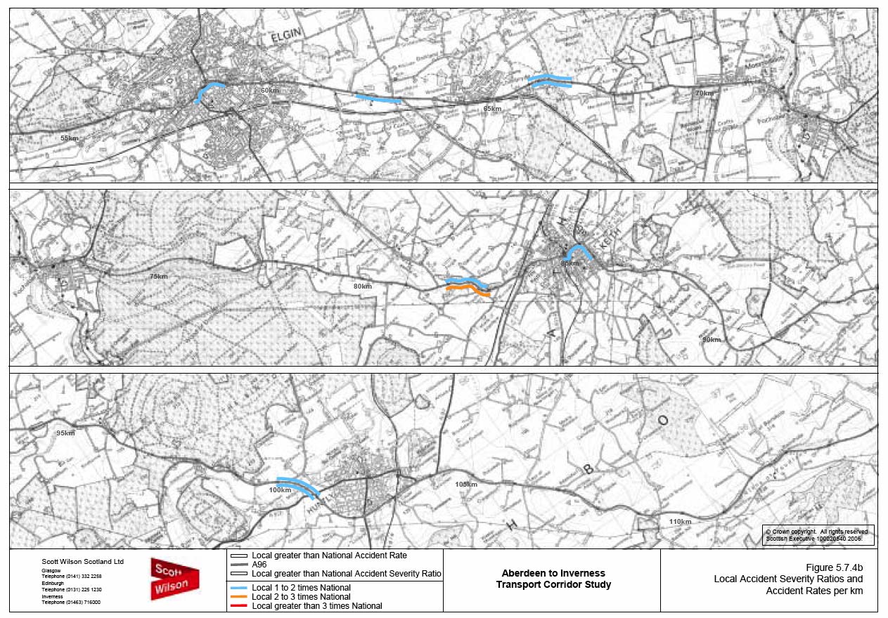 image of Figure 5.7.4b Local Accident Severity Ratios and Accident Rates per km