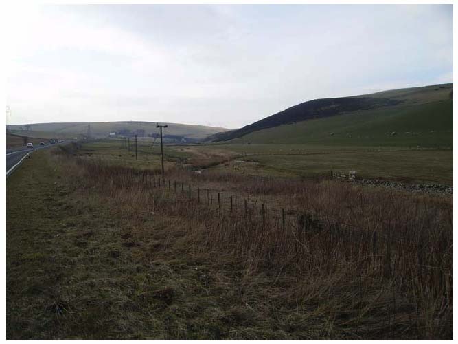 Photograph 1: A68 located below the moorland on Soutra Hill and close to the Leader Water valley.