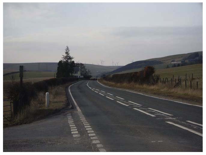 Photograph 2: C84 access, looking north past Riggsyde towards Soutra Hill.