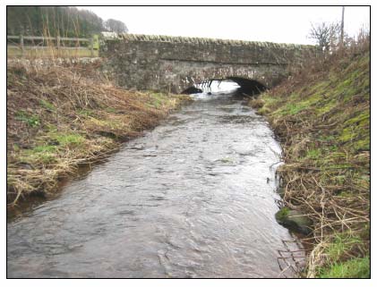 Plate 3: The old bridge carrying the D4715 over the Headshaw Burn.