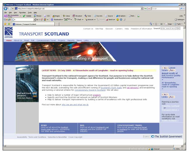 Fig 2.Homepage with headings marked