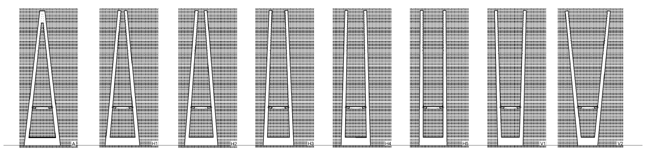 Tower form studies – A-H-V