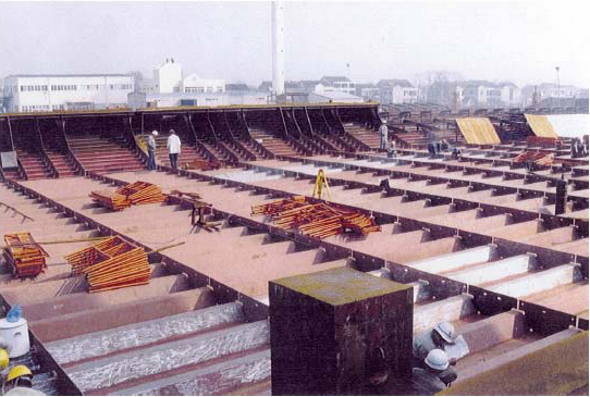 Typical assembly yard adjacent to site.