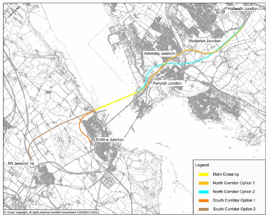 Figure 1.2: Route Corridors shortlisted for Stage 2 Assessment