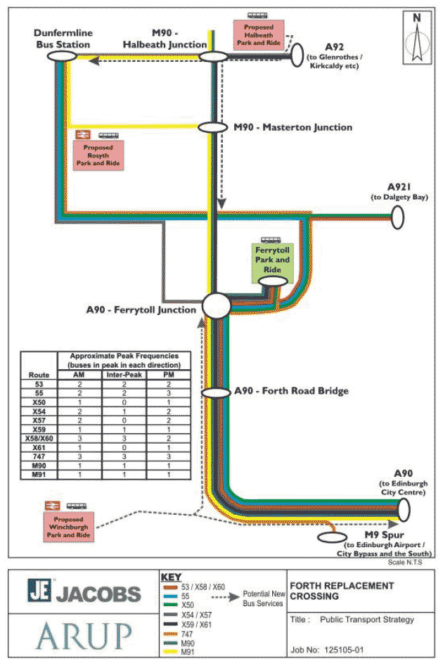 Figure 11.1: Bus Routes and Frequency 2008 Services