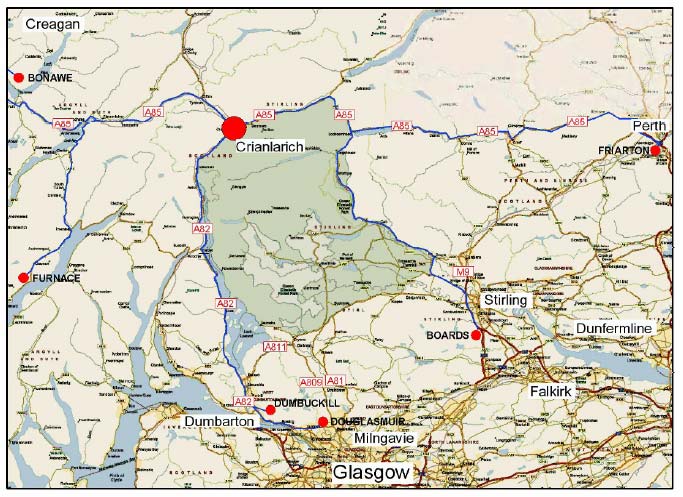 Figure 4.2: Map of Quarry Locations