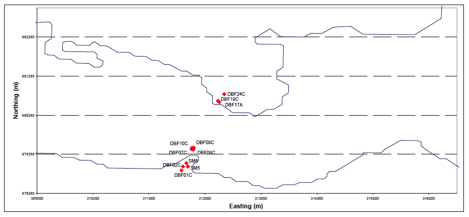 Diagram 56: Subtidal and Intertidal Borehole Sample Locations