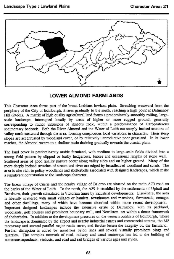 2.1 Extracts from SNH Lothians Landscape Character Assessment (LLCA)