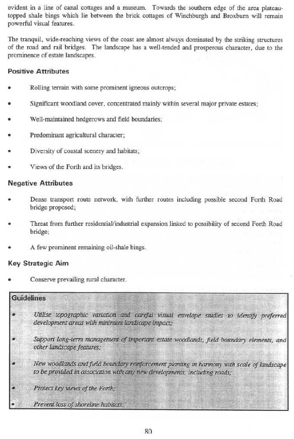 2.1 Extracts from SNH Lothians Landscape Character Assessment (LLCA)