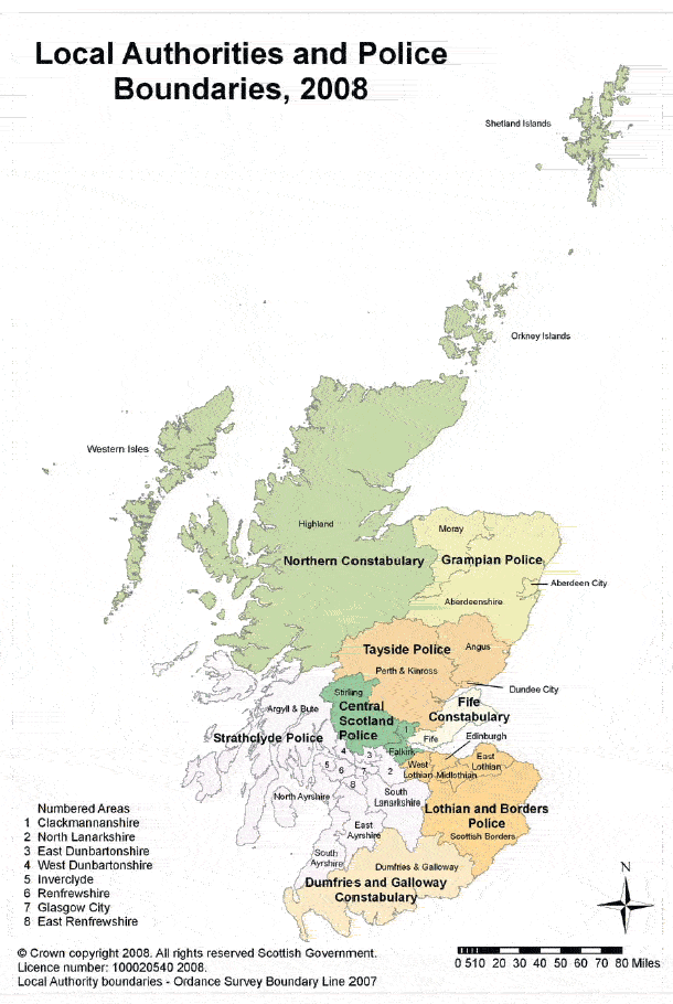 Local Authorities and Police Boundaries, 2008