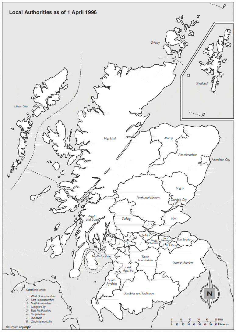 Local Authorities as of 1 April 1996