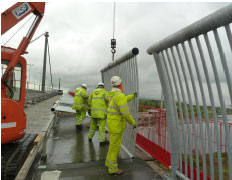 Installation of new higher parapet on the A898 Erskine Bridge