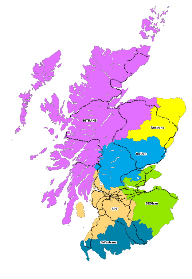 Figure 2 Regional Transport Partnership Areas