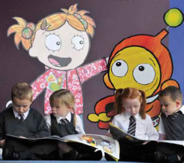 Children from St Peter's Primary School, West Dunbartonshire sharing Ziggy's adventures on his big road safety mission