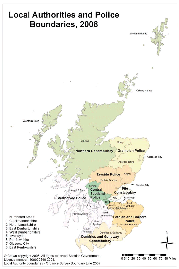 Local Authorities and Police Boundaries, 2008