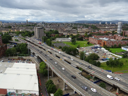 Drone shot of the M8 Woodside Viaduct