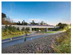 Artists impression of Hardengreen viaduct as part of the Borders Railway