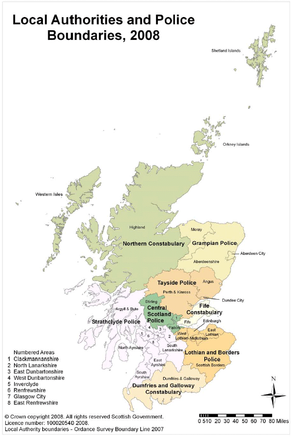 Local Authorities and Police Boundaries 2008