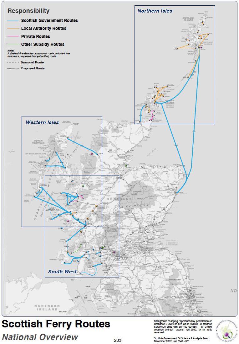 Scottish Ferry Routes National Overview