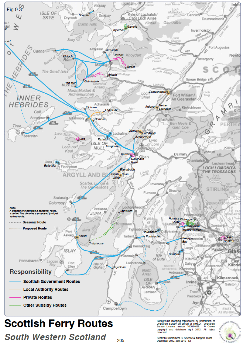 Figure 3 Scottish Ferry Routes South Western Scotland