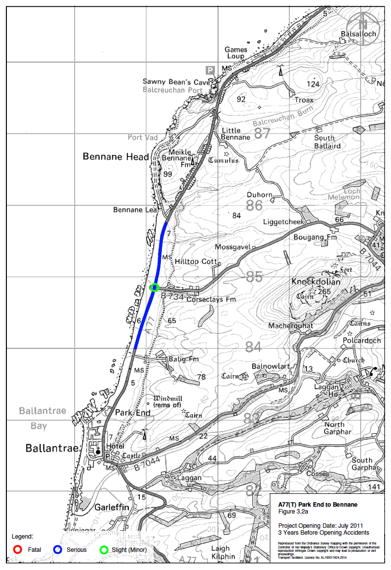 Figure 3.2a A77(T) Park End to Bennane