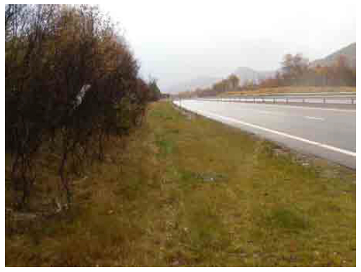 Figure 4 Gap in filter drain along Southbound Carriageway