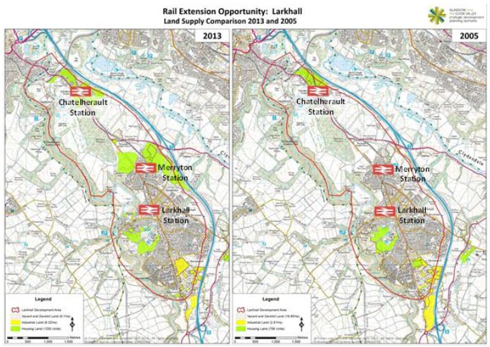 Figure 29 Larkhall Land Use Supply Comparison, 2013 and 2005