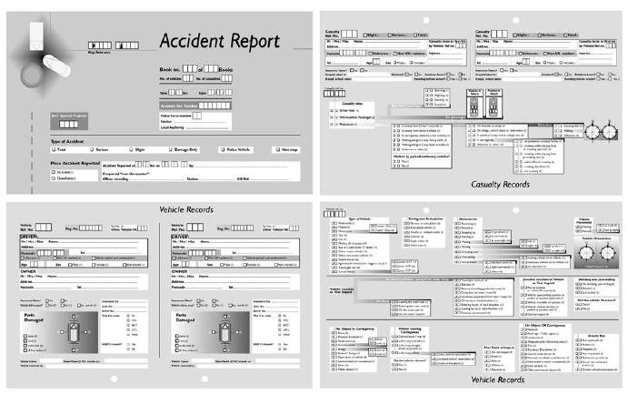 Example screenshots of Police accident report form developed by Middlesex University