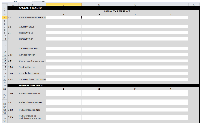 Draft casualty details form