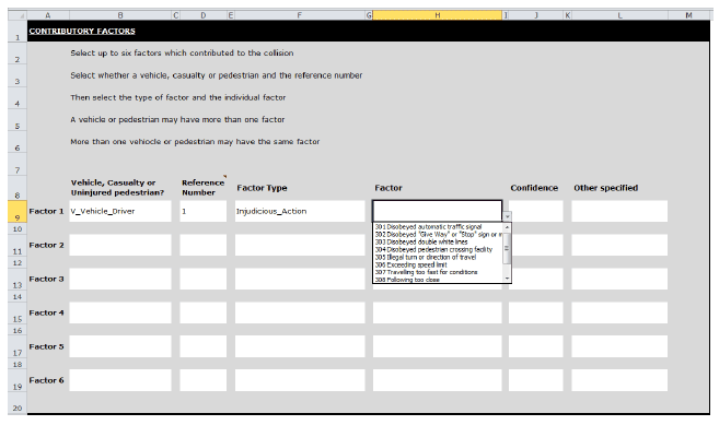 Draft contributory factors form