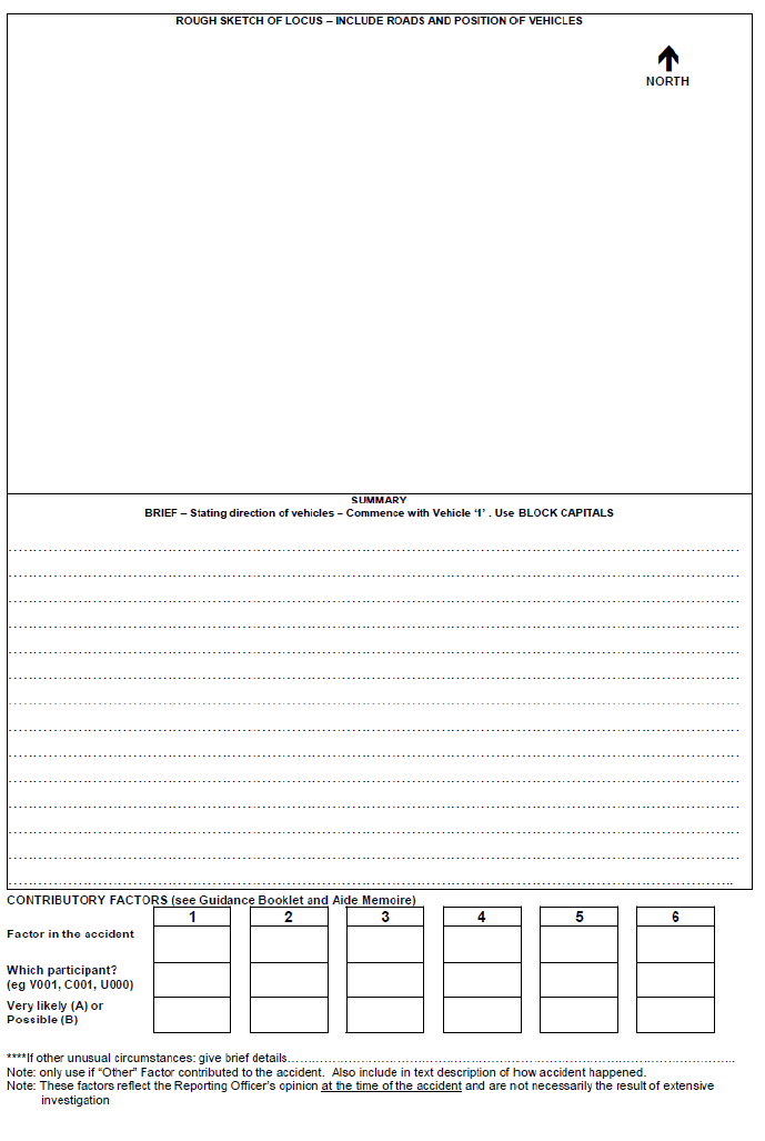 Example STATS19 forms