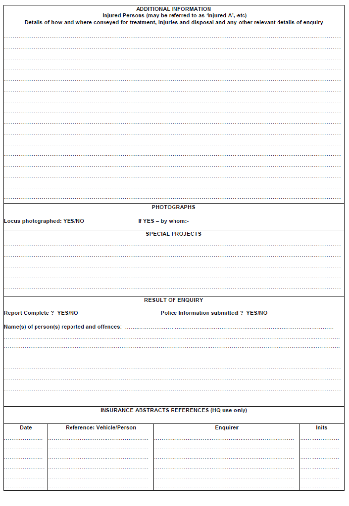 Example STATS19 forms