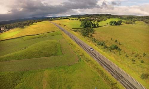 Aerial view of A9 trunk road