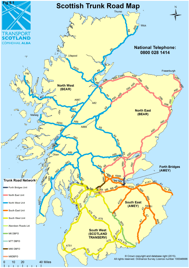 Figure 5.1: Scottish Trunk Road Map