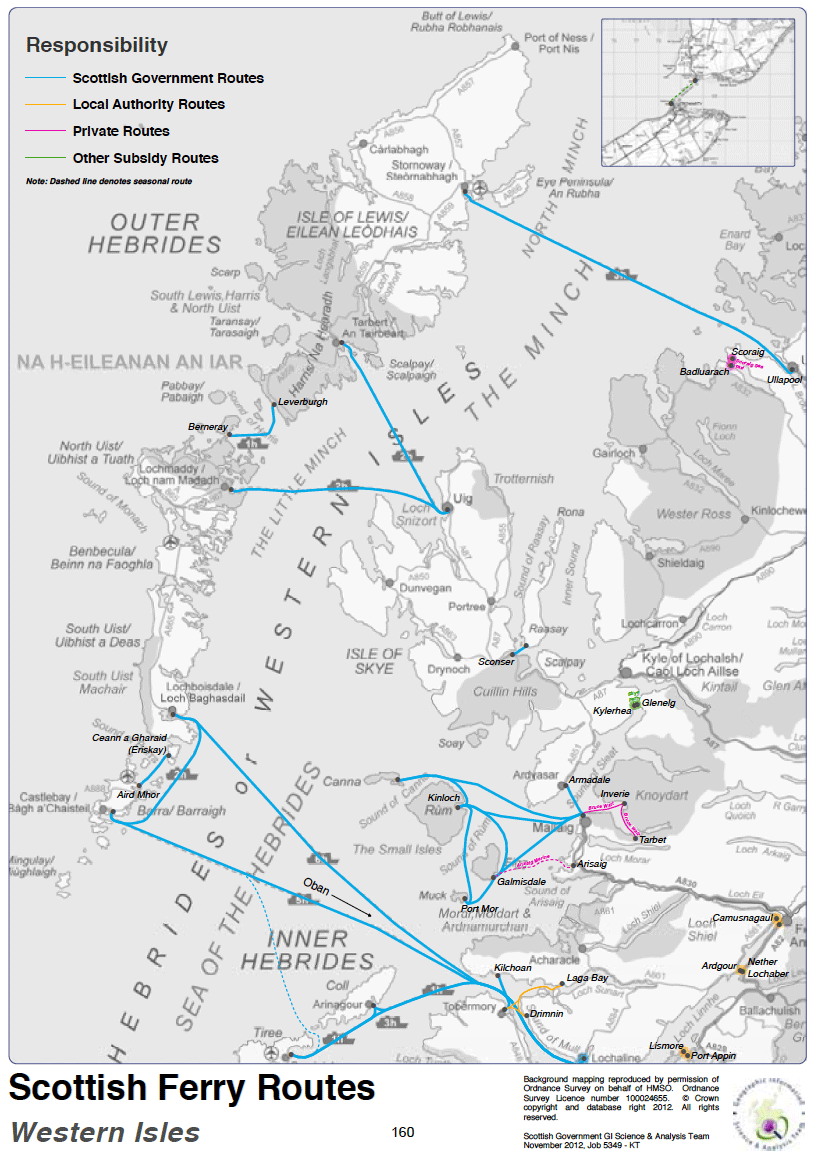 Figure 9.4: Scottish Ferry Routes South Western Isles