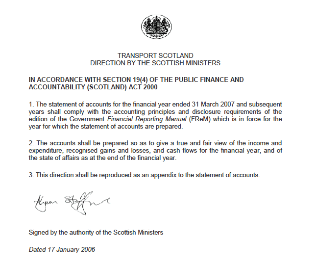 Transport Scotland Direction by the Scottish Ministers