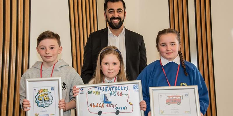 Minister for Transport with Seat Belt Design Competition winners - April 2018
