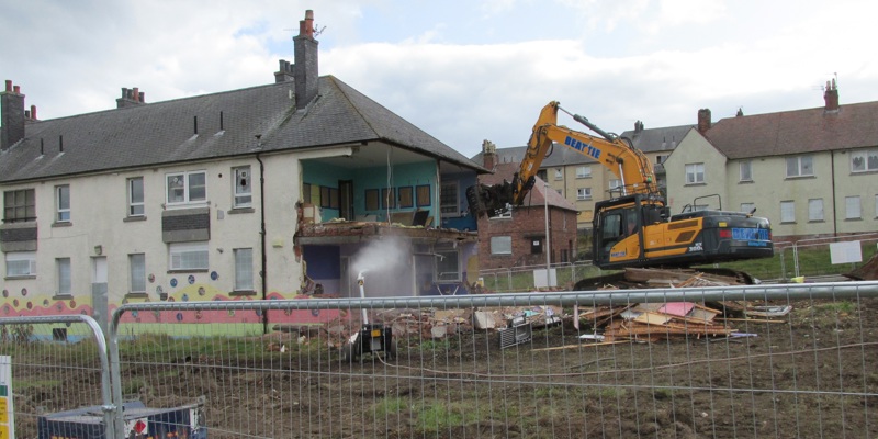 Demolition in progress