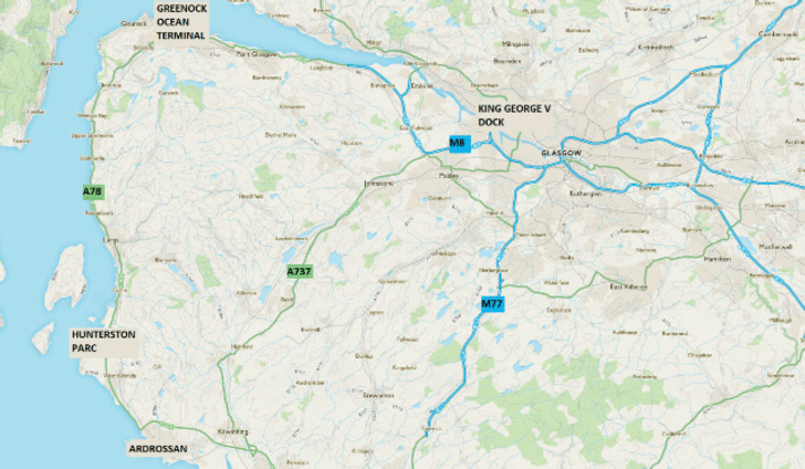 Map of Port of Clyde Ports