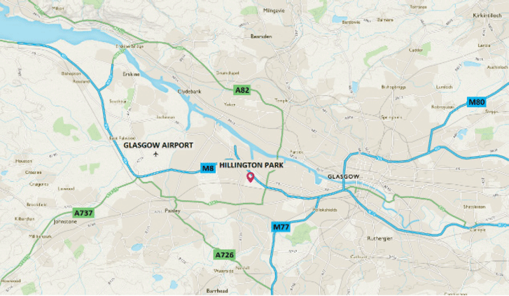 Map of Glasgow Airport and surrounding area