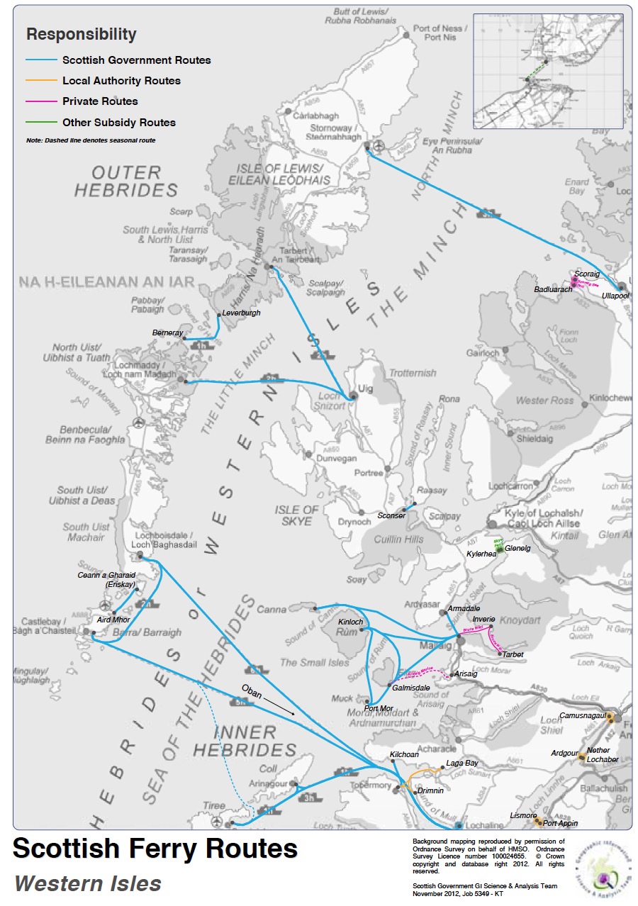 Figure 9.4: Scottish Ferry Routes - Western Isles