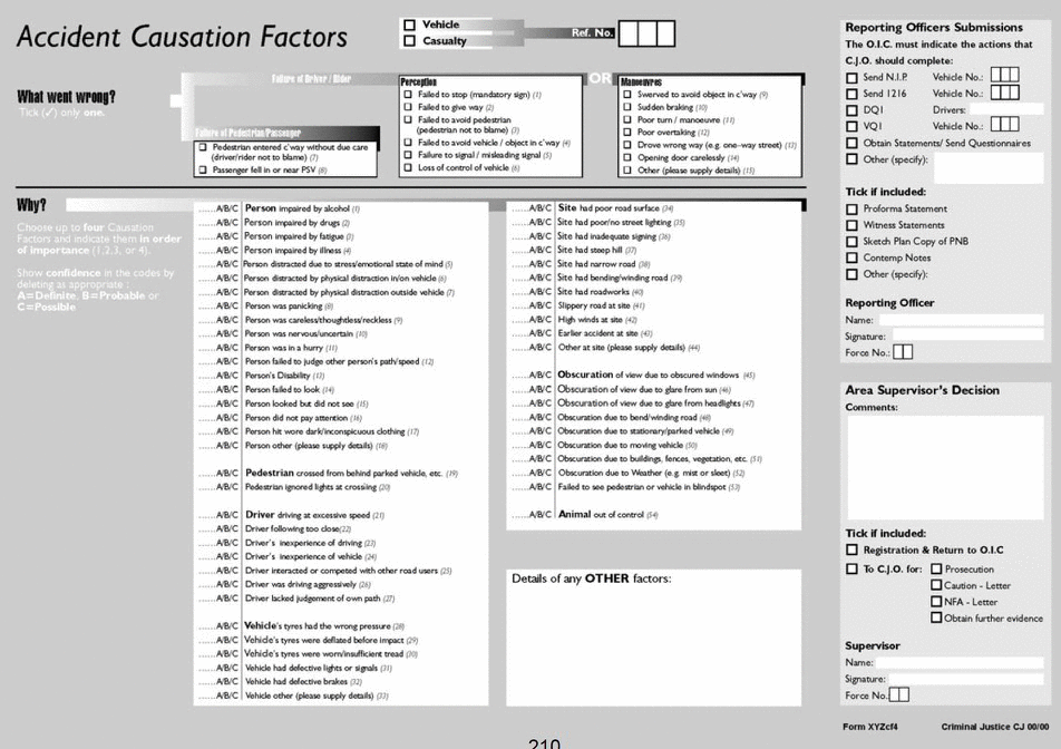 Accident Causation Factors