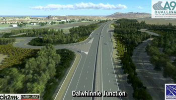 Public exhibition - Fly through visualisation - January 2018 - Dalwhinnie to Crubenmore - A9 Dualling